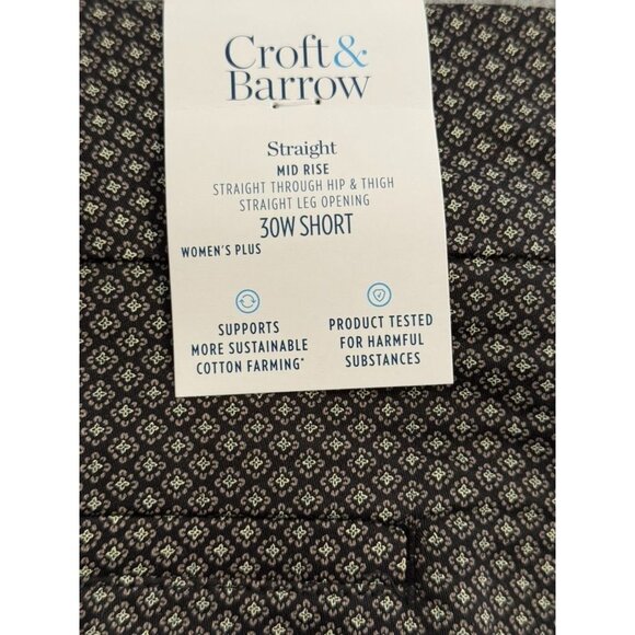 Plus Size 30W Short Croft & Barrow Effortless Stretch Pull-On Straight-Leg Pants - Picture 2 of 6